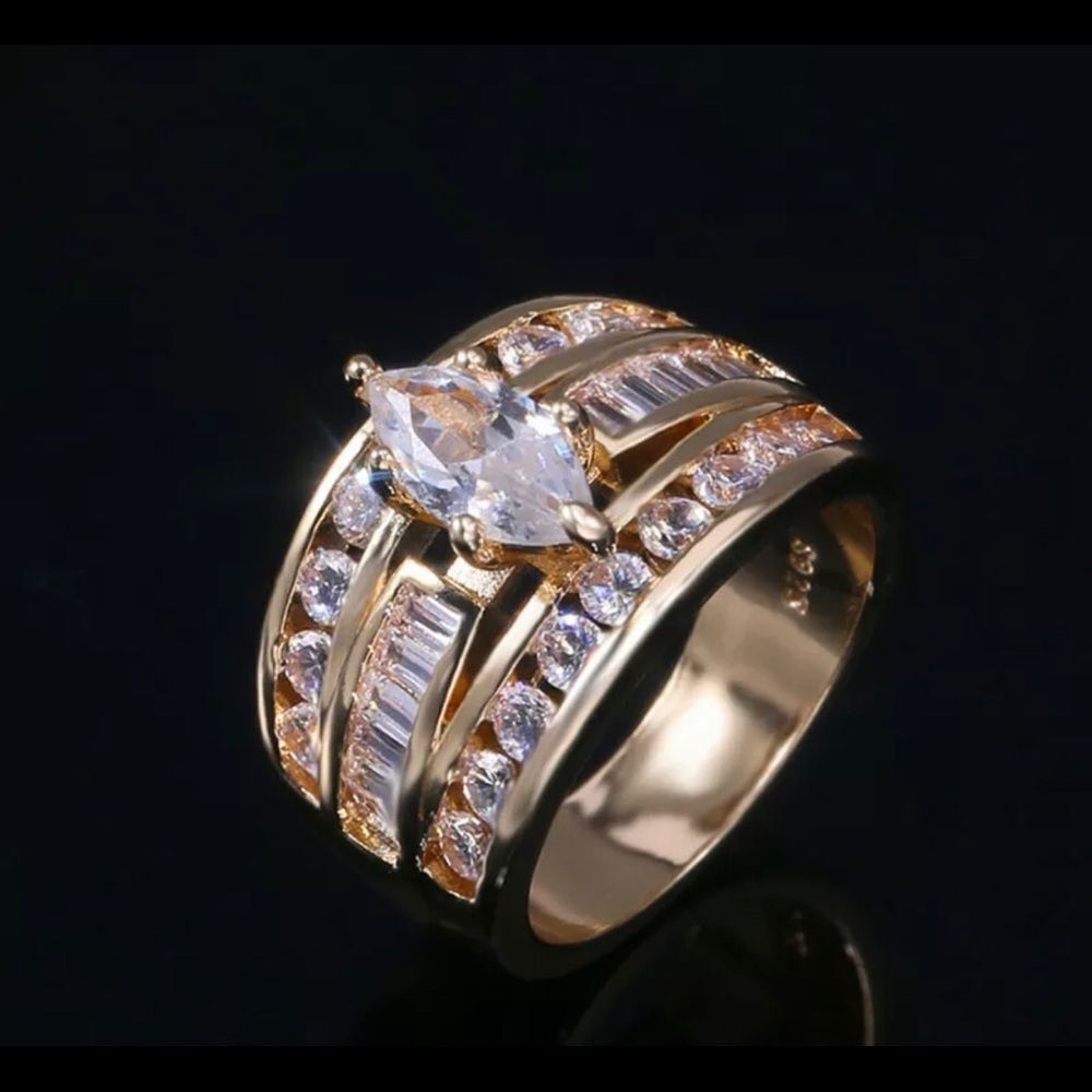 925 sterling silver gold plated ring